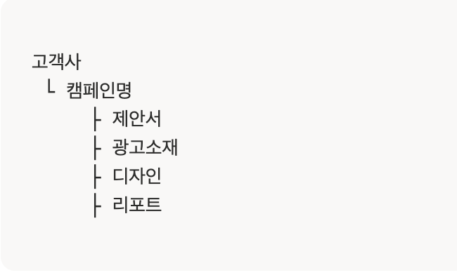 광고대행사 파일 관리 